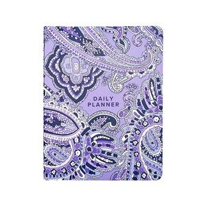 Vera Bradley 6.5" x 8.68" Daily Planner, Deep Night Paisley, Purple